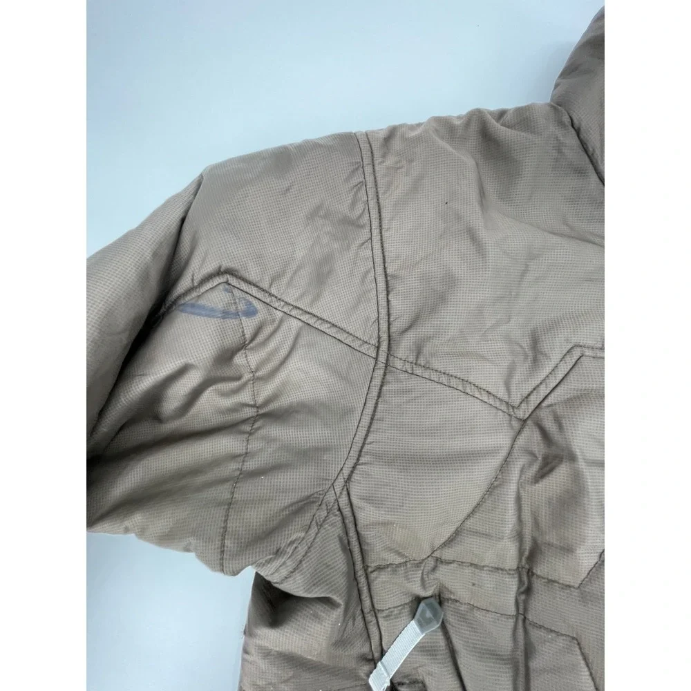 The North Face Prodigy Windbreaker Jacket Mens Medium Brown Micro Check Full Zip